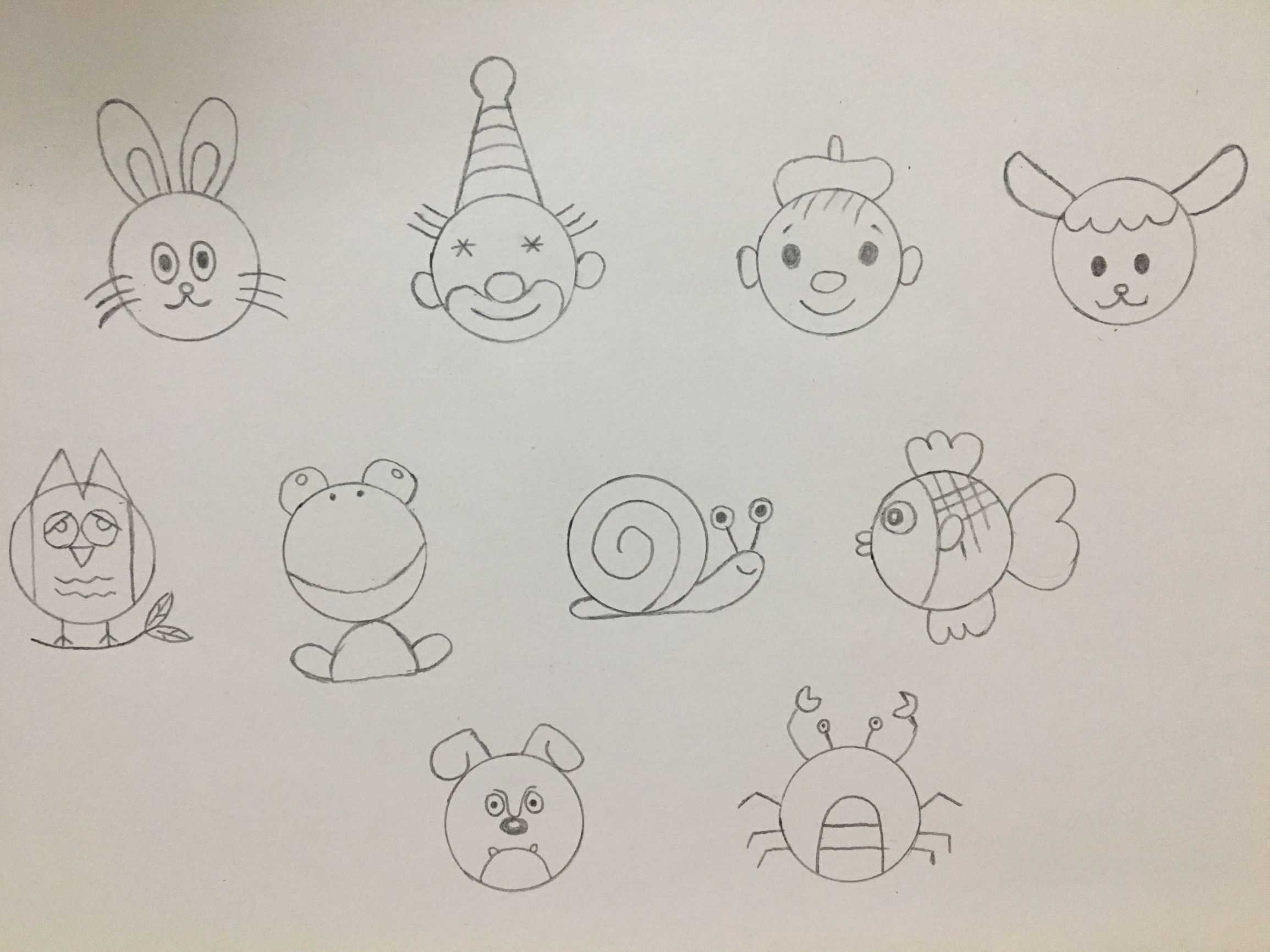 硬币画小羊简笔画,硬币画动物简笔画