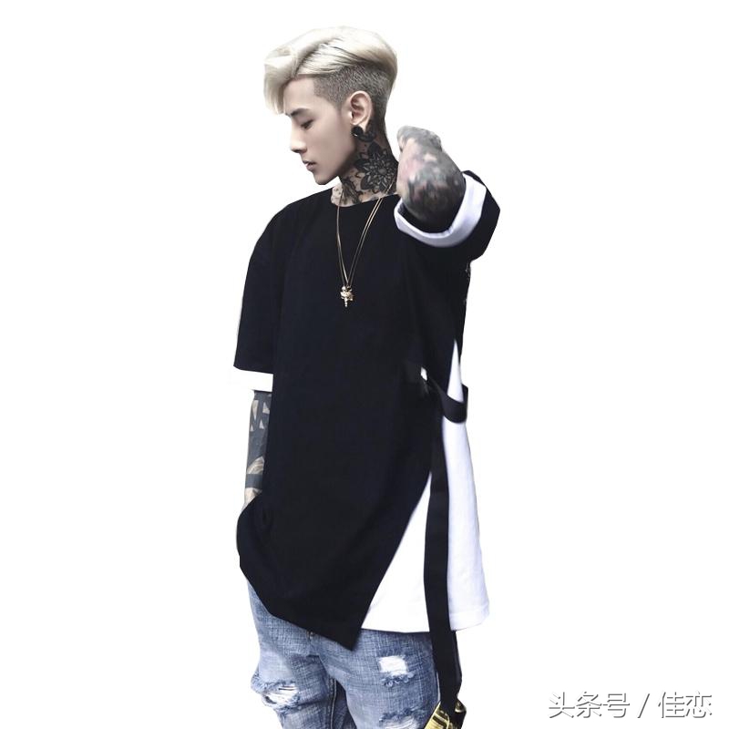 假两件长款上衣如何搭配裤子,假两件紧身上衣蓝色怎么搭配