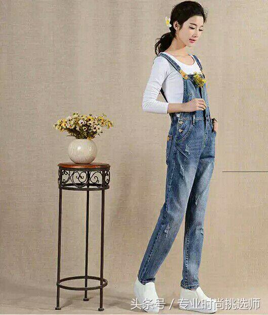 女小脚显瘦韩版牛仔背带裤,背带裤显瘦遮肚子牛仔