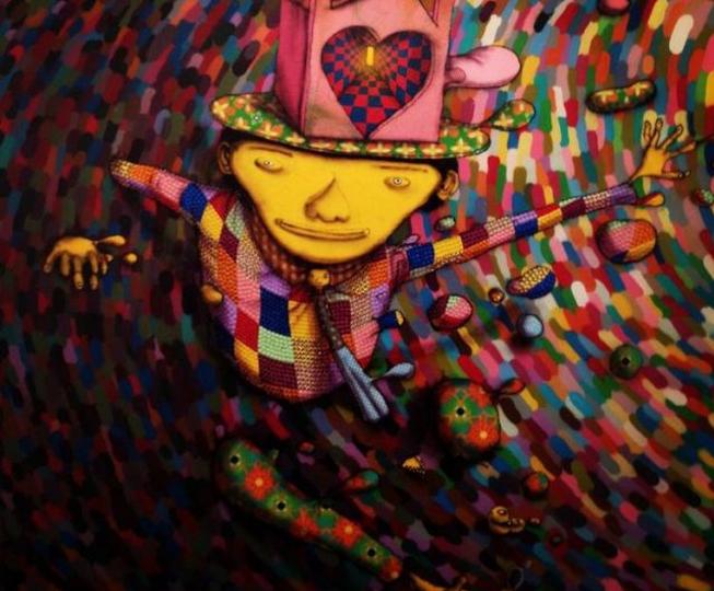 双生涂鸦组合OsGemeos特色：黄皮肤公仔