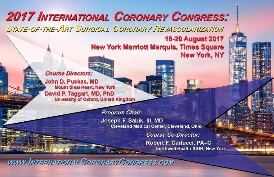 厉害了！我院心胸血管外科技术在美国纽约2017国际冠脉外科大会引关注