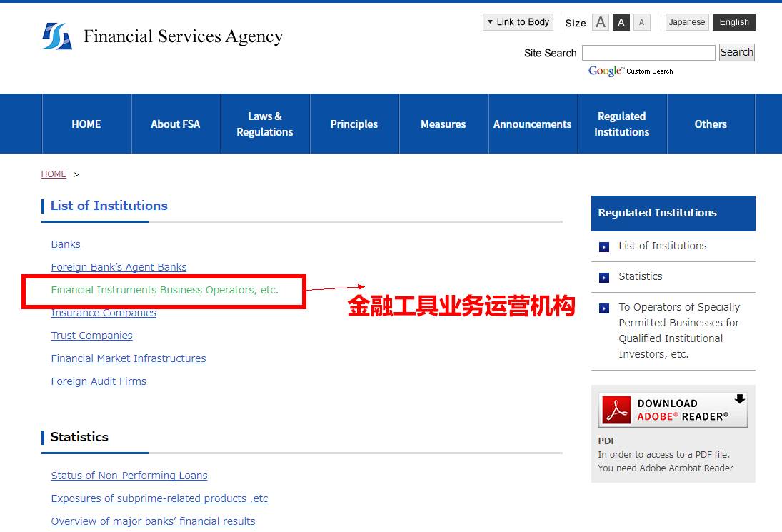 鏃ユ湰鐩戠鏈烘瀯fsa,閲戣瀺鐩戠潱绠＄悊鎬诲眬鏌ヨ