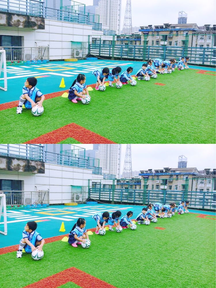 足球从幼儿抓起铜陵市人民幼儿园萌娃学足球兴趣高