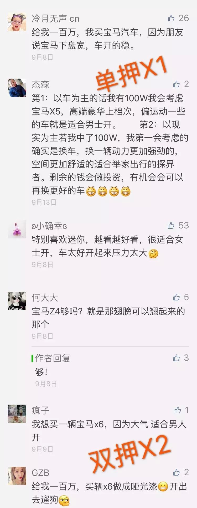 你们真的不是宝马请来的托儿吗？——中奖名单出炉