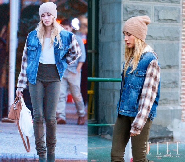 马思纯黑白格子外套,马思纯灯芯绒外套