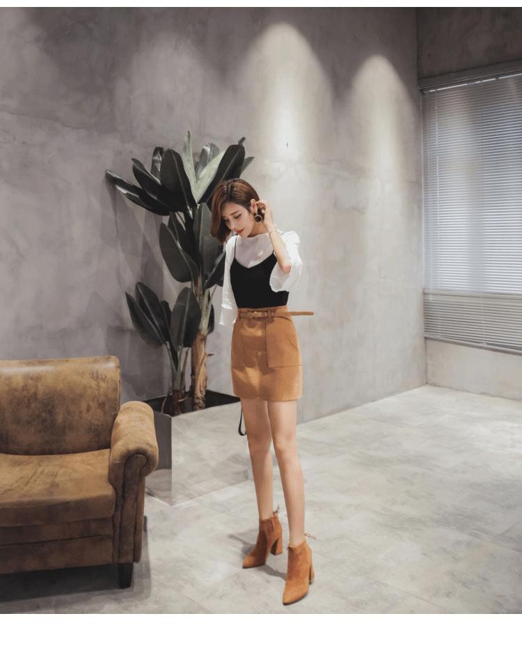 新款短靴粗跟尖头软皮加绒马丁靴,短靴圆头软皮棉靴