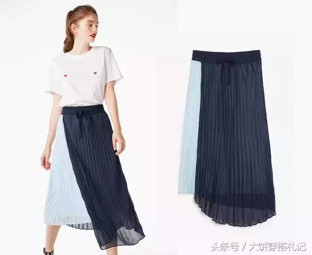 不同颜色百褶裙穿搭春天,不同身高百褶裙长度