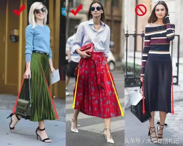 不同颜色百褶裙穿搭春天,不同身高百褶裙长度