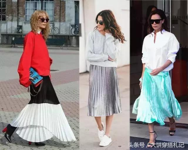 不同颜色百褶裙穿搭春天,不同身高百褶裙长度
