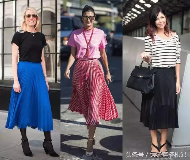 不同颜色百褶裙穿搭春天,不同身高百褶裙长度