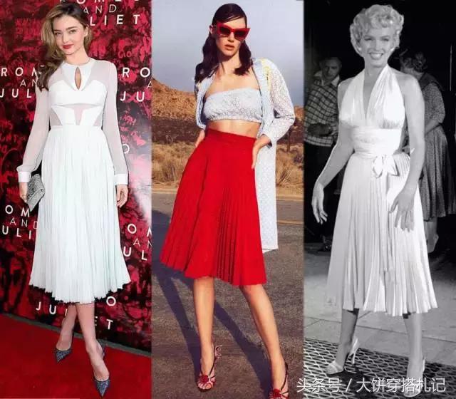 不同颜色百褶裙穿搭春天,不同身高百褶裙长度