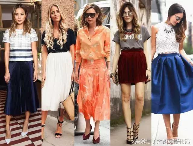 不同颜色百褶裙穿搭春天,不同身高百褶裙长度