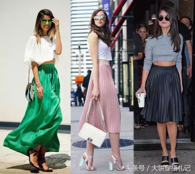 不同颜色百褶裙穿搭春天,不同身高百褶裙长度