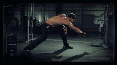 健身大叔健身房练背部最好的动作,健身男模背影高清图片