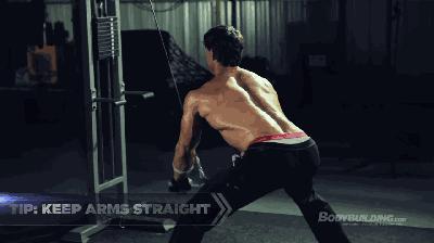 健身大叔健身房练背部最好的动作,健身男模背影高清图片