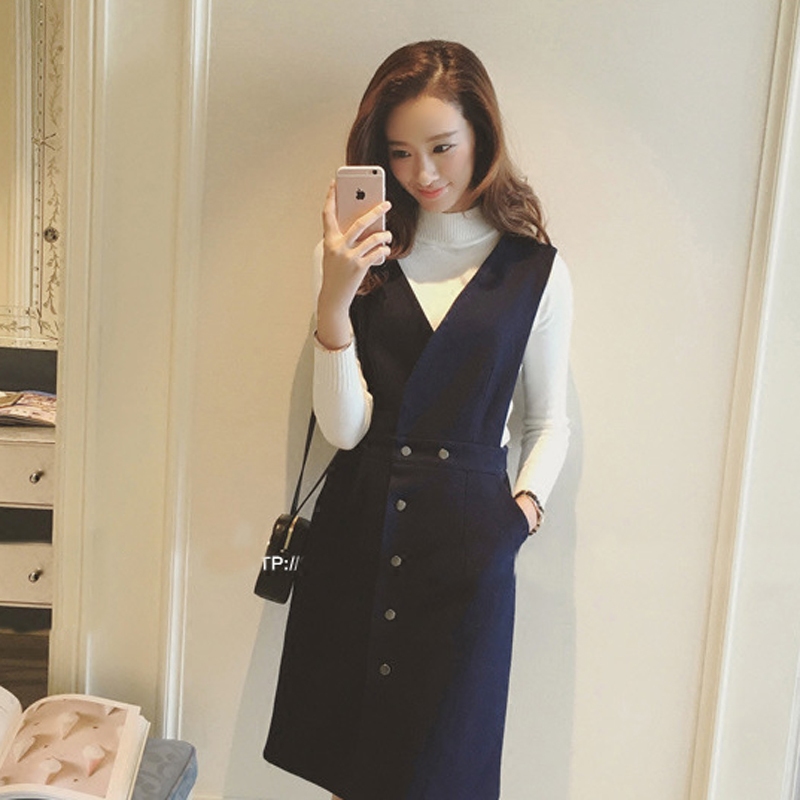 背心毛衣裙怎么搭,针织背心裙秋季搭配