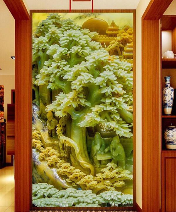 玉雕背景墙,岫岩玉雕背景墙