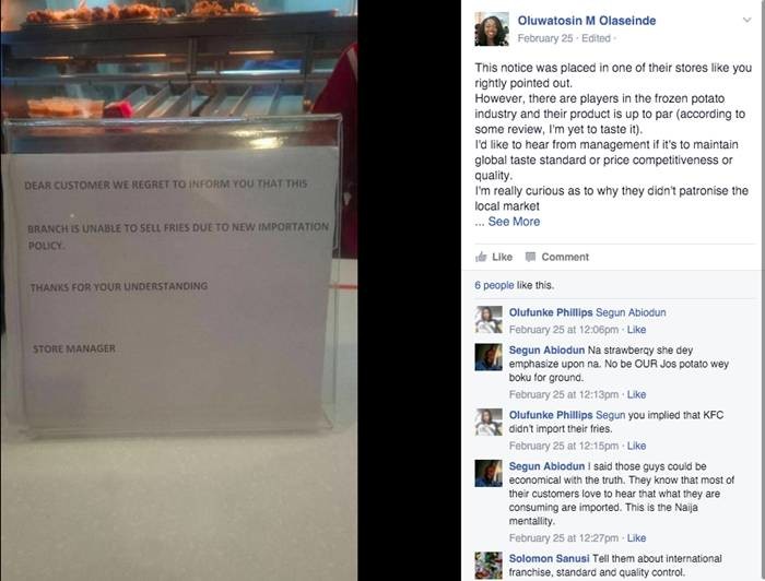 我在尼日利亚的KFC里点了薯条，结果拿到的却是...