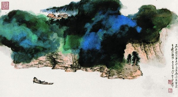 张大千的泼墨泼彩法具体是什么,张大千泼墨泼彩山水创作视频