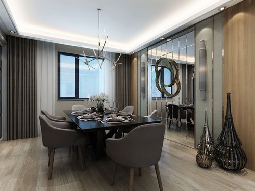 后现代风典雅时尚，银川清苑尚景162平三居室，全包28万预算