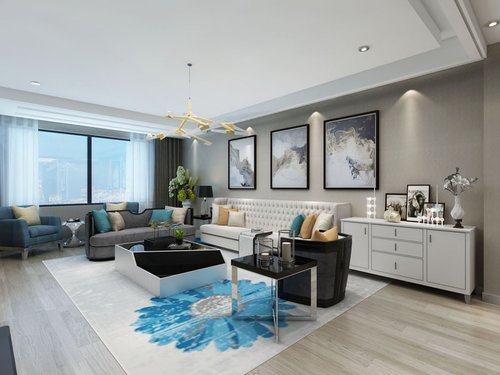 后现代风典雅时尚，银川清苑尚景162平三居室，全包28万预算