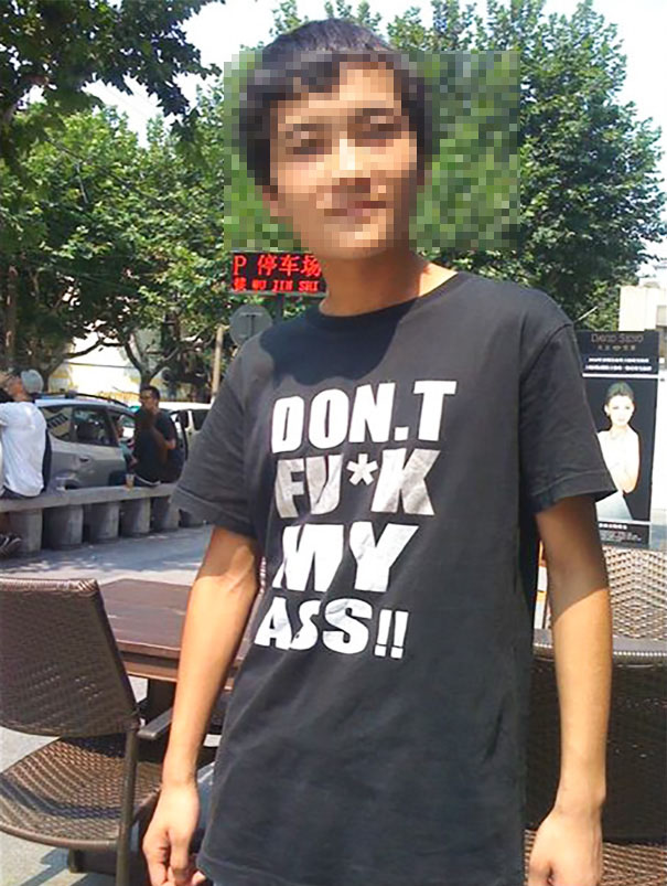 老外的奇葩中文t恤,歪果仁的奇葩衣服