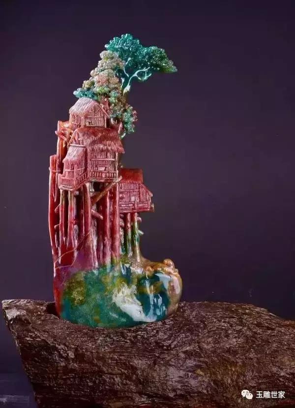 印度七彩玛瑙雕刻作品,印度七彩玛瑙作品欣赏