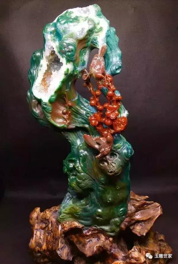 印度七彩玛瑙雕刻作品,印度七彩玛瑙作品欣赏