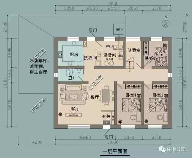 农村平层自建房宅基地窄小,农村宅基地平层设计图