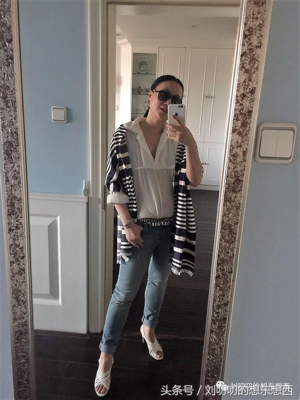 条纹时尚潮流T恤,一日look日常