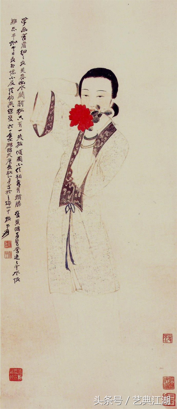 中国历代绘画大师长卷经典仕女图,国画大师的仕女图精品