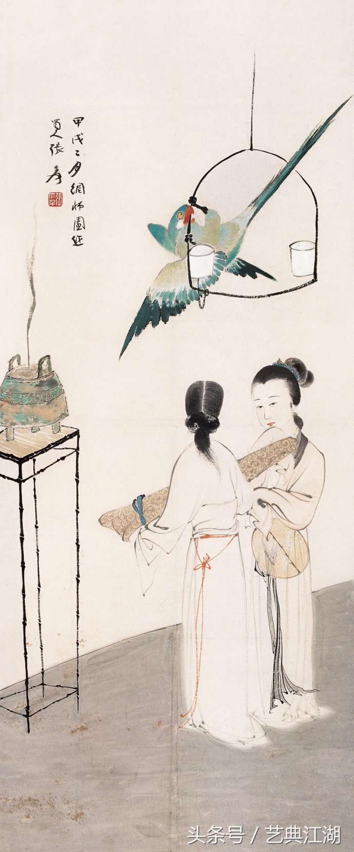 中国历代绘画大师长卷经典仕女图,国画大师的仕女图精品