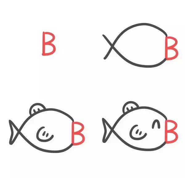 6-12岁儿童绘画简笔画小动物,26个英文字母小写简笔画