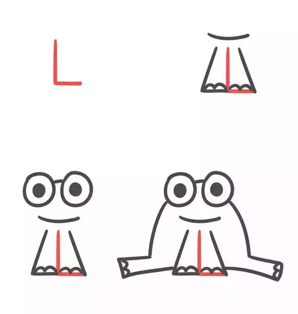 6-12岁儿童绘画简笔画小动物,26个英文字母小写简笔画