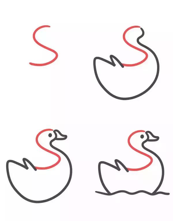 6-12岁儿童绘画简笔画小动物,26个英文字母小写简笔画