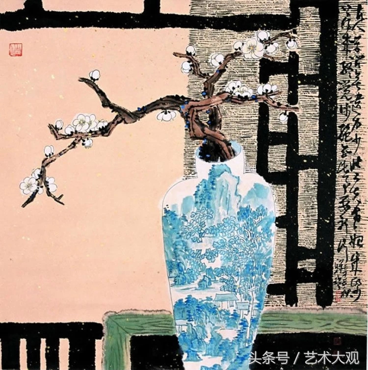 郭怡琮国画花卉作品欣赏图片,梁至淳国画花鸟作品欣赏