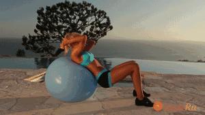 瘦身健身动作教学瑜伽15分钟,最简单的瑜伽球动作减肚子