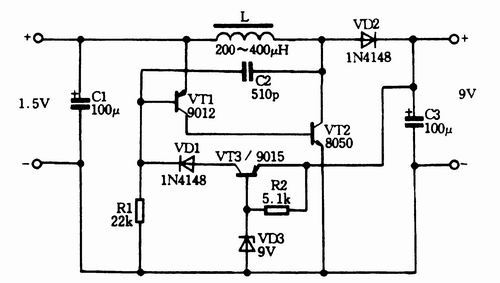 最简单的直流升压电路图,直流电升压电路图及元件说明