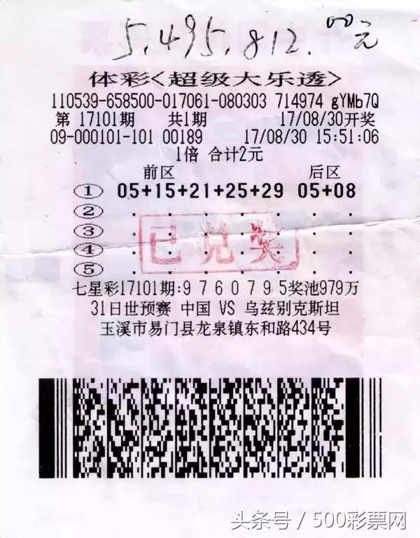 5亿彩票大奖得主最新江西,6元买彩票中3600万巨奖