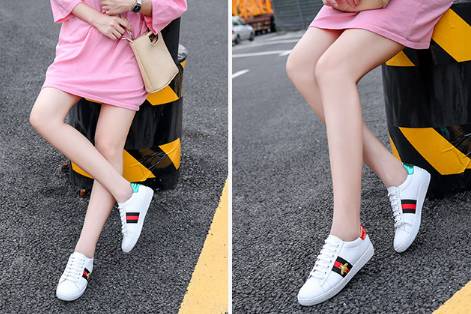 古琦印花小白鞋,古琦小白鞋同款