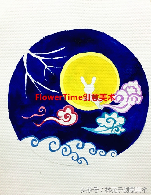 情满中秋素描,水粉画教程简单8-12岁秋天