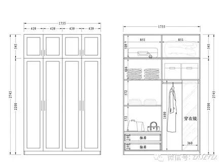 衣柜结构图草图,衣柜经典实用结构图