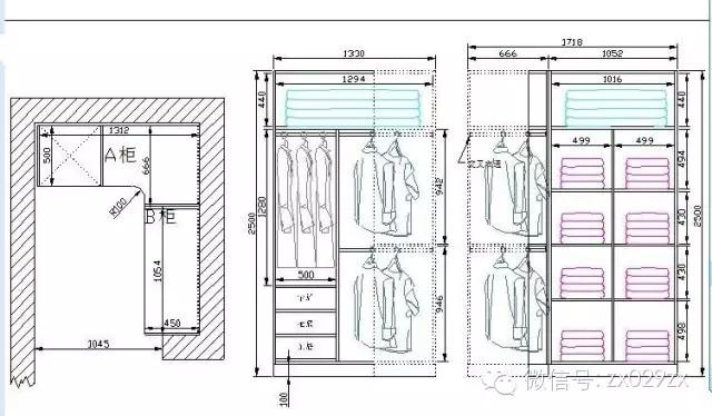 衣柜结构图草图,衣柜经典实用结构图