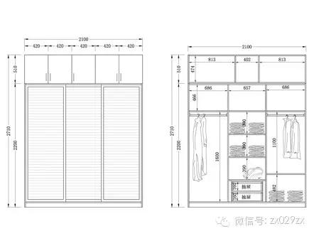 衣柜结构图草图,衣柜经典实用结构图
