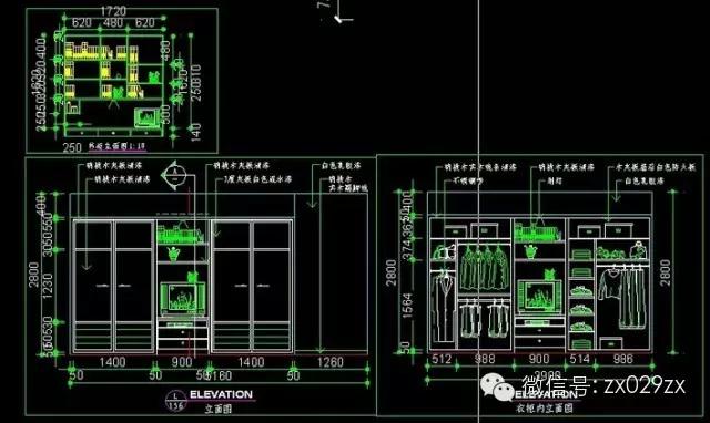 衣柜结构图草图,衣柜经典实用结构图