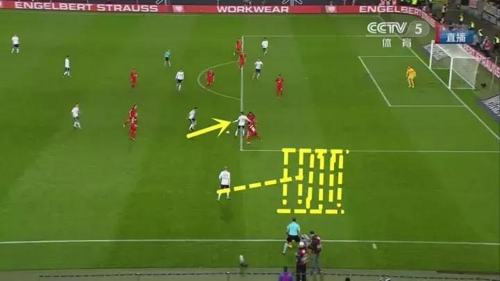 同样可以把球传到球门里，这样的德国队换上红色的衣服就是西班牙