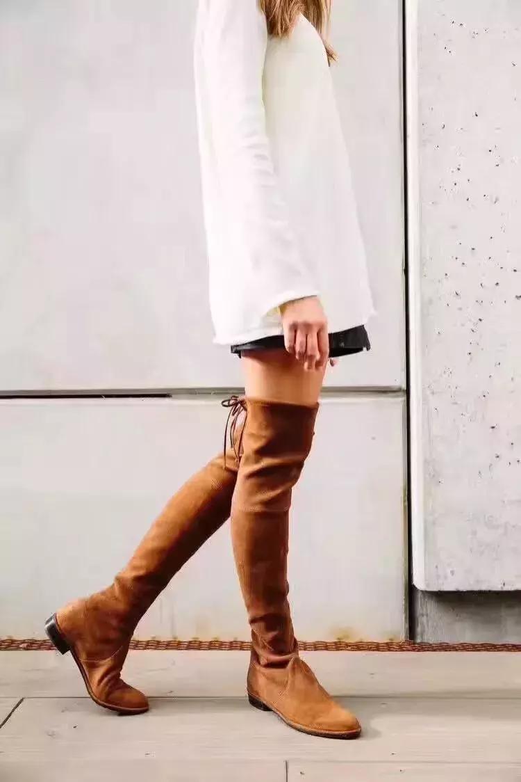 过膝靴需要买大一码吗,sw平底过膝靴推荐