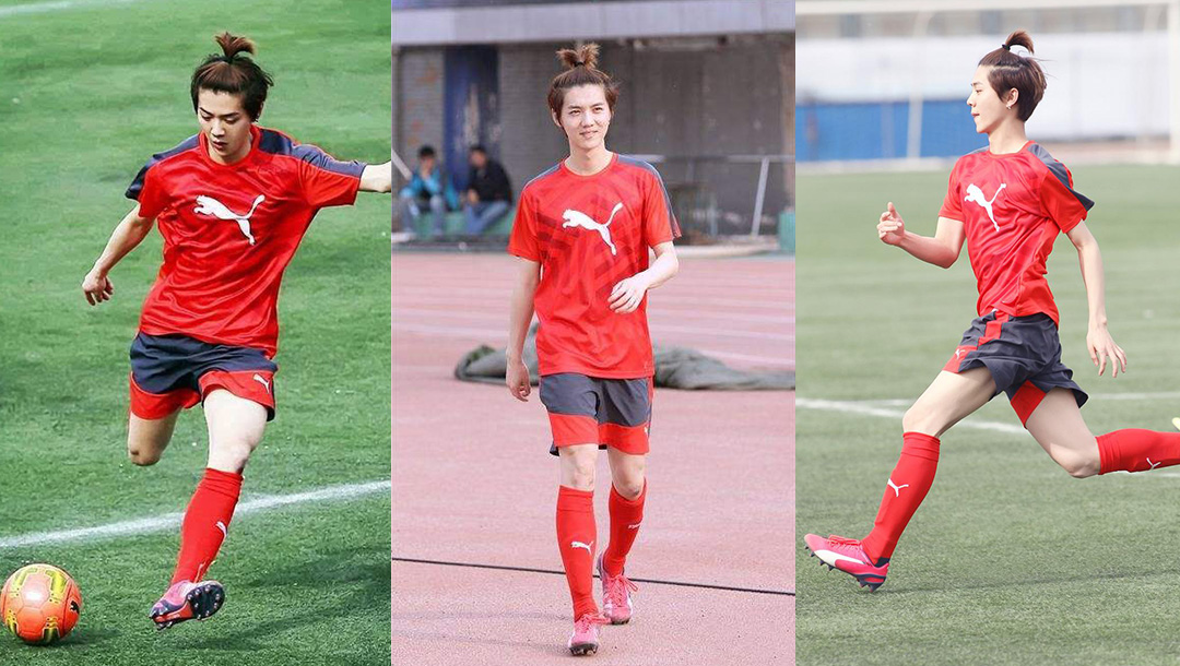 鹿晗踢球水平,鹿晗踢足球穿的球鞋