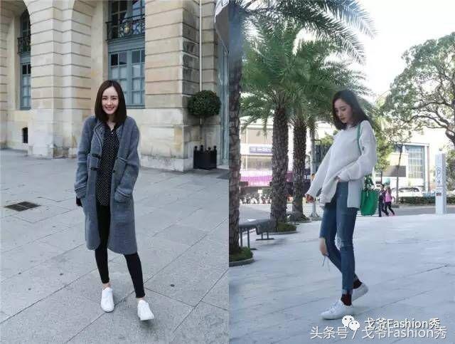 最新大表姐刘雯穿搭鞋子,刘雯真皮小白鞋广告