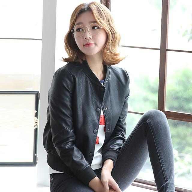 机车皮衣夹克修身版,夹克式修身外套百搭显瘦皮衣